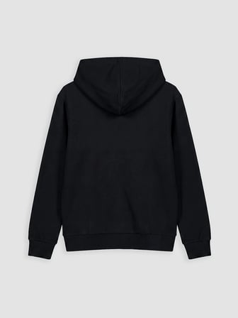 LCW Kids Siyah Kapüşonlu Kız Çocuk Fermuarlı Sweatshirt