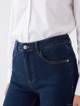 LCWAIKIKI Classic İndigo Flare Kadın Jean Pantolon