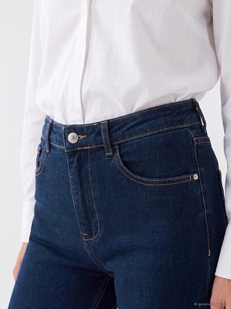 LCWAIKIKI Classic İndigo Flare Kadın Jean Pantolon