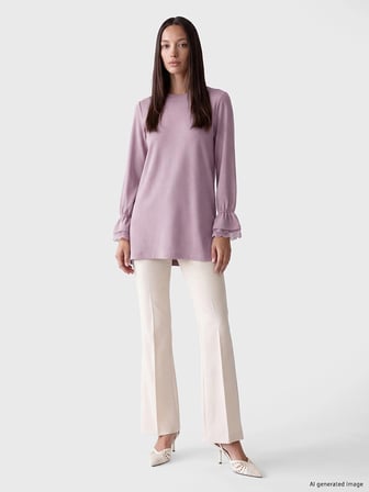 LCW EVERYDAY Lila Soft Touch Kadın Sweatshirt Tunik