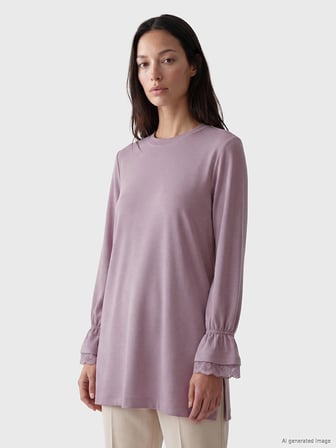 LCW EVERYDAY Lila Soft Touch Kadın Sweatshirt Tunik