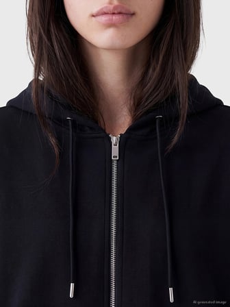 XSIDE Siyah Soft Touch Kadın Fermuarlı Sweatshirt