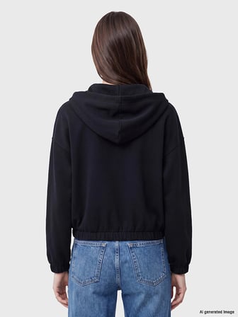 XSIDE Siyah Soft Touch Kadın Fermuarlı Sweatshirt
