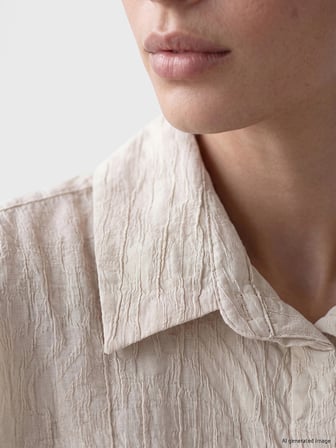 LCW STUDIO Bej Dokulu Oversize Kadın Gömlek Tunik