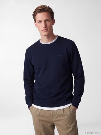 SOUTHBLUE Lacivert Bisiklet Yaka Erkek Sweatshirt