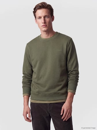 SOUTHBLUE Haki Bisiklet Yaka Erkek Sweatshirt