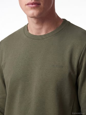 SOUTHBLUE Haki Bisiklet Yaka Erkek Sweatshirt