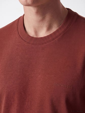 SOUTHBLUE Kahverengi Bisiklet Yaka Erkek Sweatshirt