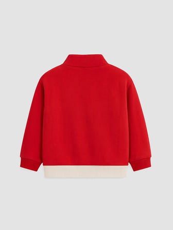 LCW baby Kırmızı Renk Bloklu Erkek Bebek Sweatshirt ve Eşofman Altı