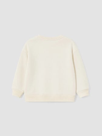LCW Kids Ekru Bisiklet Yaka Payetli Kız Çocuk Sweatshirt