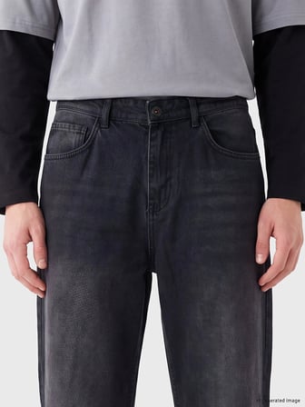 XSIDE Siyah 710 Loose Fit Erkek Jean Pantolon