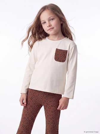 LCW Kids Ekru Kız Çocuk Taytlı Takım