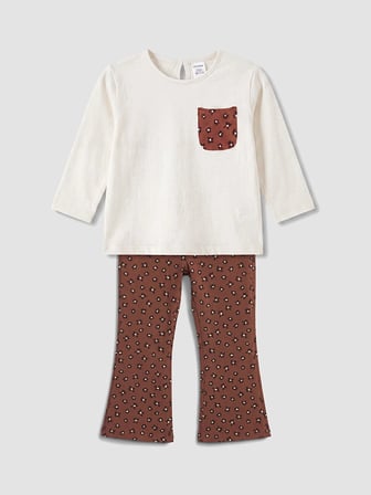 LCW Kids Ekru Kız Çocuk Taytlı Takım