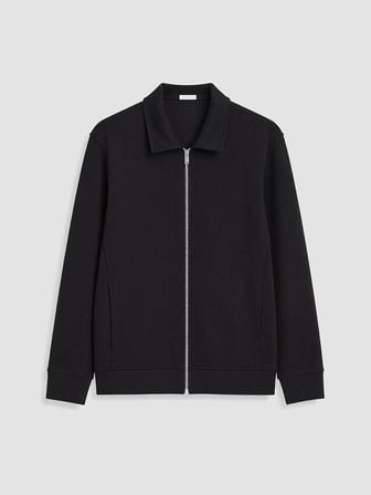 LCW Vision Siyah Polo Yaka Erkek Fermuarlı Sweatshirt