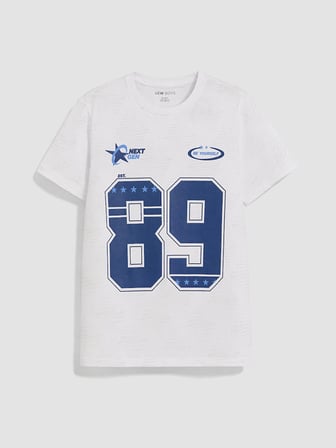 LCW Kids Beyaz Bisiklet Yaka Erkek Çocuk Şortlu Pijama Takımı