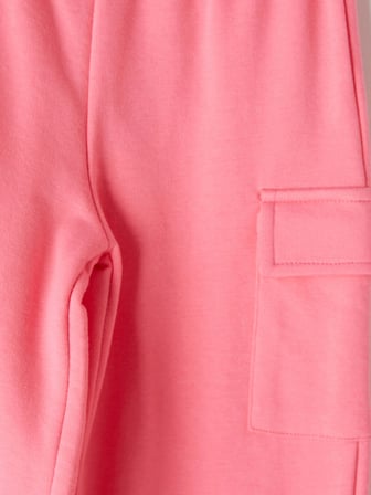 LCW Kids Pembe Geniş Paça Kargo Cepli Kız Çocuk Eşofman Altı
