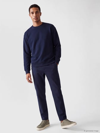 LCW Vision Lacivert Bisiklet Yaka Erkek Sweatshirt