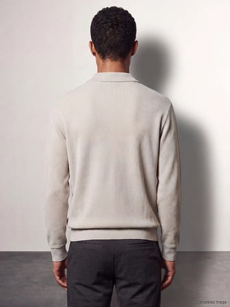 LCW Vision Bej Polo Yaka Erkek Sweatshirt