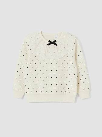 LCW Kids Ekru Bebe Yaka Kız Çocuk Sweatshirt