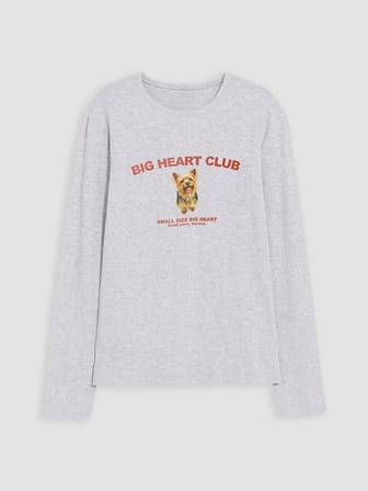 LCW Kids Gri Teddy Bear Baskılı Kız Çocuk Tişört