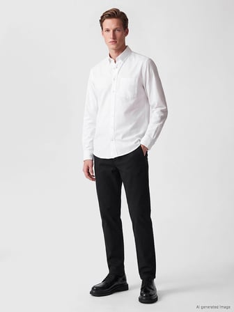 SOUTHBLUE Beyaz Regular Fit Oxford Erkek Gömlek