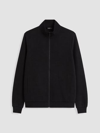 XSIDE Siyah Dik Yaka Erkek Fermuarlı Sweatshirt