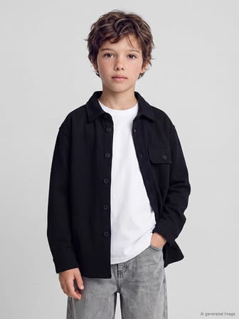 LCW Kids Siyah Erkek Çocuk Gömlek Ceket