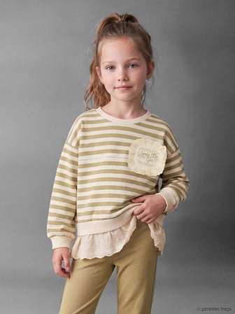 LCW Kids Yeşil Fırfırlı Kız Çocuk Kalın Takım