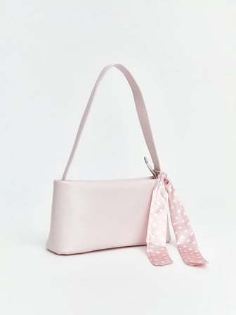 LCW ACCESSORIES Pembe Fular Aksesuarlı Deri Görünümlü Kadın Omuz Çantası