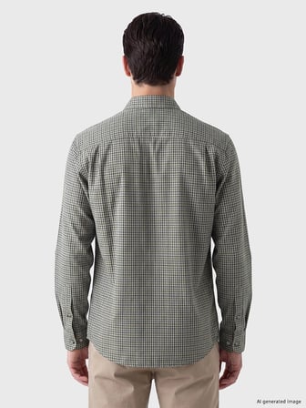 LCWAIKIKI Classic Yeşil Regular Fit Ekose Gabardin Erkek Gömlek