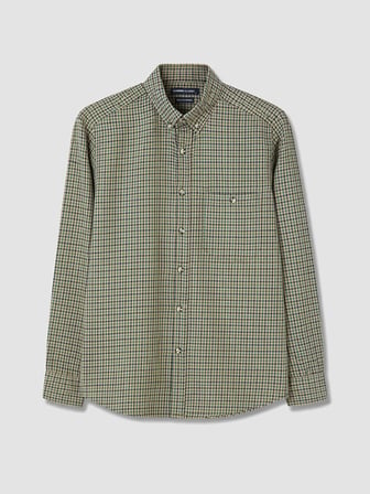 LCWAIKIKI Classic Yeşil Regular Fit Ekose Gabardin Erkek Gömlek