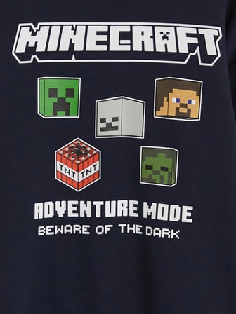 LCW Kids Lacivert Kapüşonlu Minecraft Erkek Çocuk Fermuarlı Sweatshirt