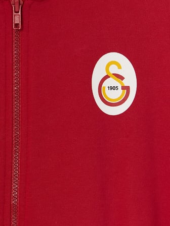 LCW Kids Kırmızı Kapüşonlu Galatasaray Baskılı Erkek Çocuk Sweatshirt