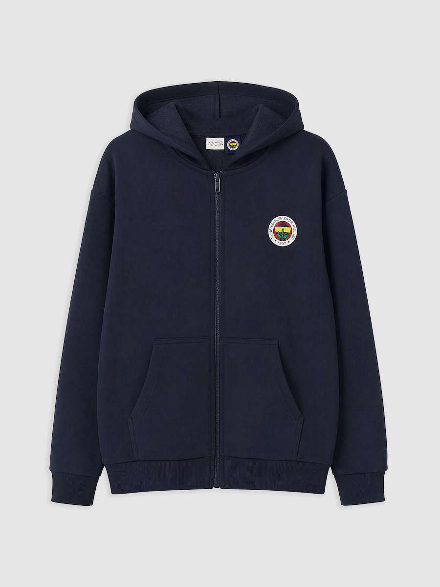 LCW Kids Lacivert Fenerbahçe Lisanslı Erkek Çocuk Fermuarlı Sweatshirt