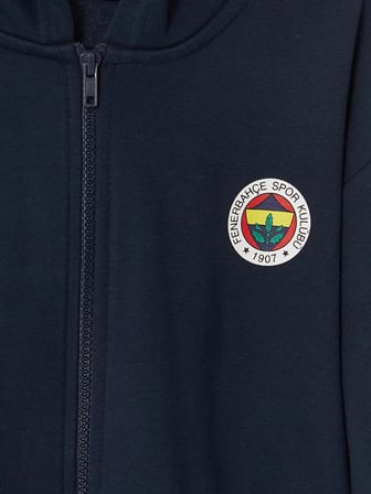 LCW Kids Lacivert Fenerbahçe Lisanslı Erkek Çocuk Fermuarlı Sweatshirt