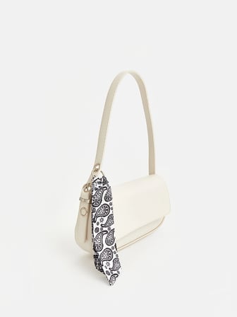 LCW ACCESSORIES Beyaz Aksesuarlı Deri Görünümlü Kadın Omuz Çantası