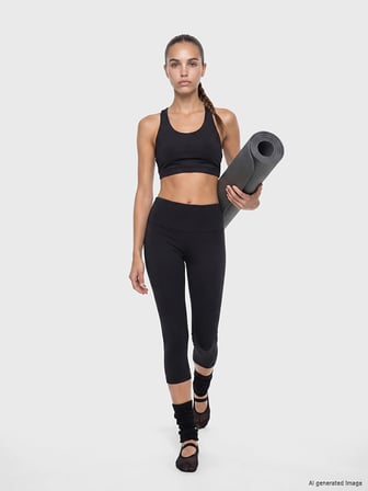 KOOR SPORT Siyah Yüksek Bel Kadın Spor Tayt