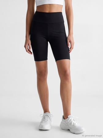 KOOR SPORT Siyah Beli Lastikli Kadın Spor Şort Tayt
