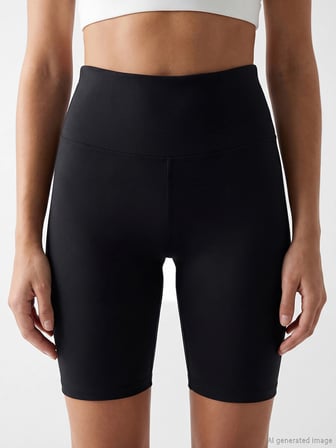 KOOR SPORT Siyah Beli Lastikli Kadın Spor Şort Tayt