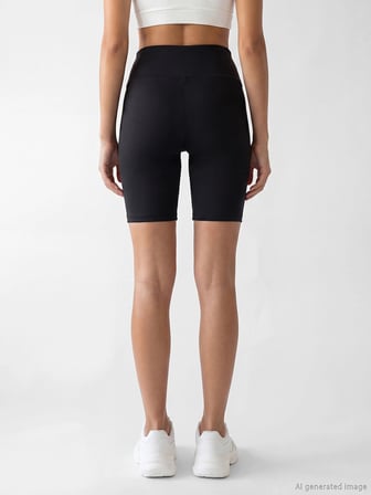 KOOR SPORT Siyah Beli Lastikli Kadın Spor Şort Tayt