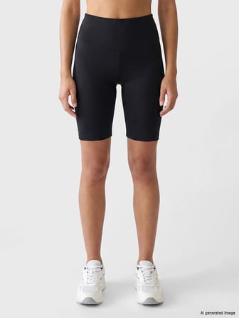 KOOR SPORT Siyah Beli Lastikli Kadın Spor Şort Tayt