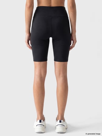 KOOR SPORT Siyah Beli Lastikli Kadın Spor Şort Tayt