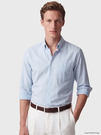 SOUTHBLUE Mavi Regular Fit Oxford Erkek Gömlek