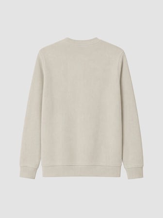 LCWAIKIKI Classic Bej Bisiklet Yaka Baskılı Erkek Sweatshirt