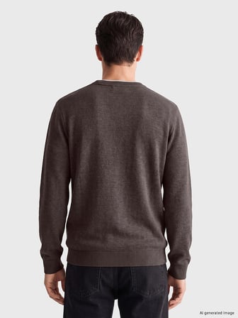 LCWAIKIKI Classic Kahverengi Bisiklet Yaka Erkek Sweatshirt