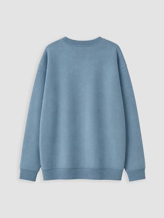 LCW Kids Mavi Bisiklet Yaka Berlin Baskılı Erkek Çocuk Sweatshirt