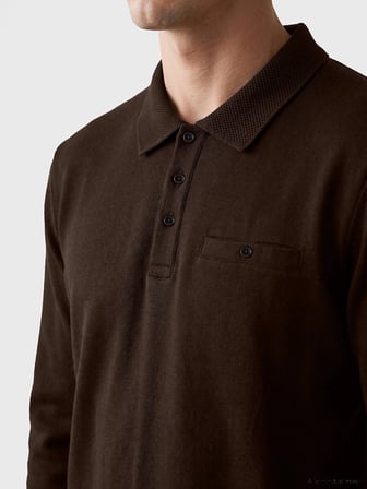 LCWAIKIKI Classic Kahverengi Polo Yaka Erkek Sweatshirt