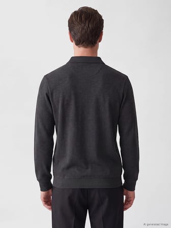 LCWAIKIKI Classic Haki Polo Yaka Erkek Sweatshirt
