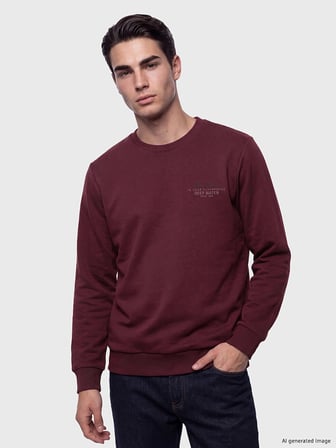 LCWAIKIKI Classic Gri Bisiklet Yaka Kalın Erkek Sweatshirt