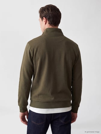 LCWAIKIKI Classic Haki Dik Yaka Erkek Kalın Sweatshirt
